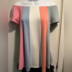 Cute spring pastel color off the shoulder top, size S